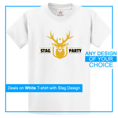 Stag Do White T-Shirt Personalised Your Tee With Your Own Artwork